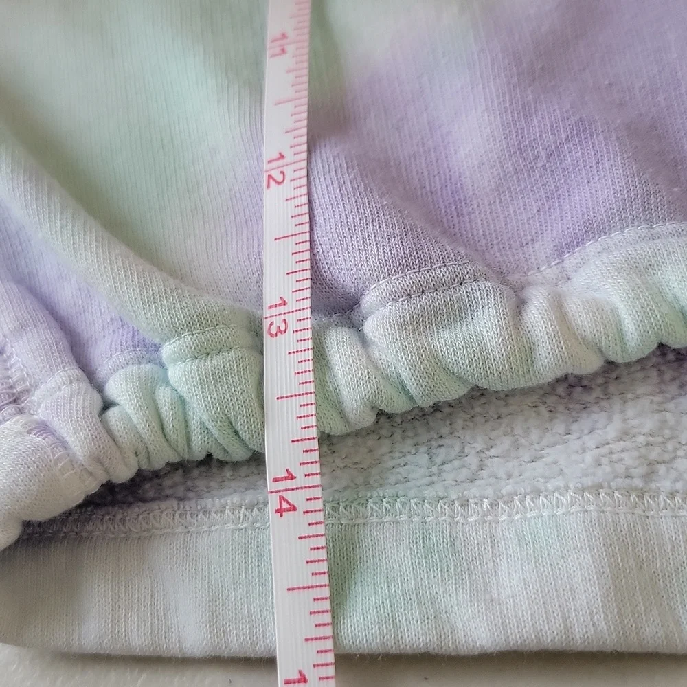 Justice Girls Size 7/8 Small Purple Tie Dye Cropped Drawstring Pullover